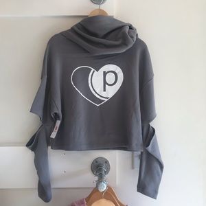 Pure Barre Heart Cut Out Hoodie